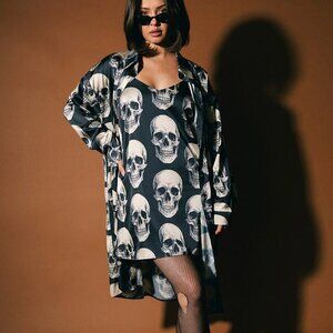 Dressed in Lala - Bad to the Bone Satin Dress + Duster Set